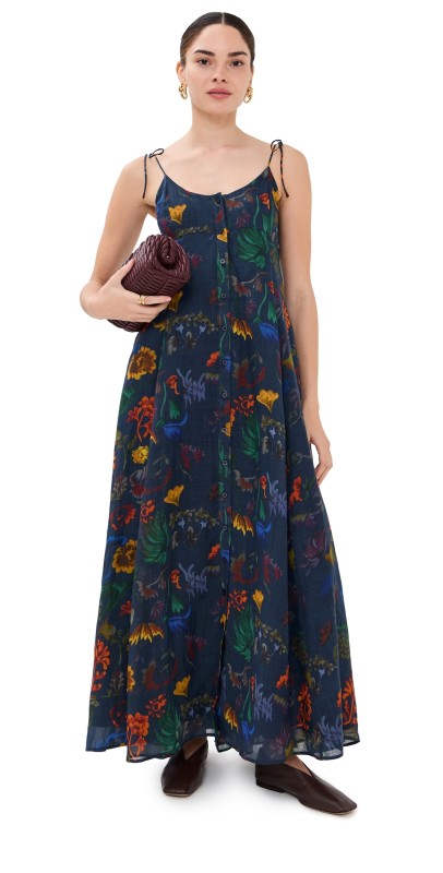 Rosie Assoulin High Garden Maxi Dress Dark Floral