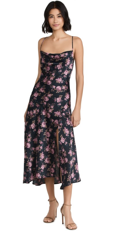 ASTR the Label Gaia Dress Dark Navy/Purple Floral