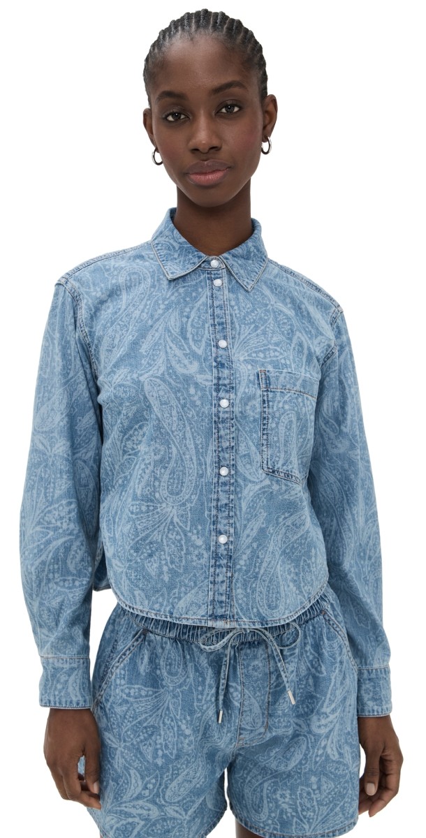 Veronica Beard Jean Aderes Shirt Atlantic Paisley