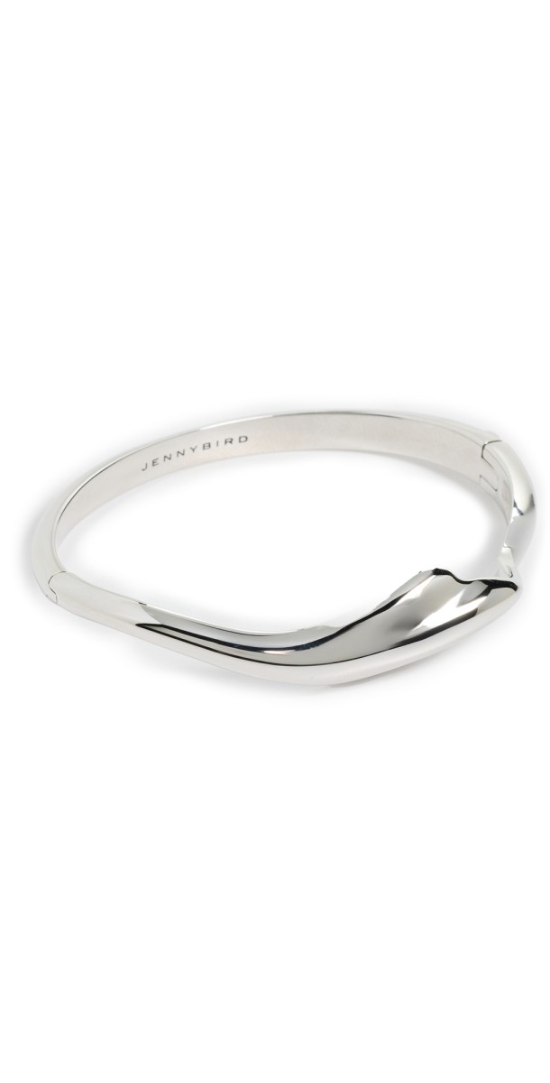 Jenny Bird Portia Bangle Rhodium Metallic