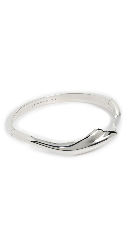 Jenny Bird Portia Bangle Rhodium Metallic