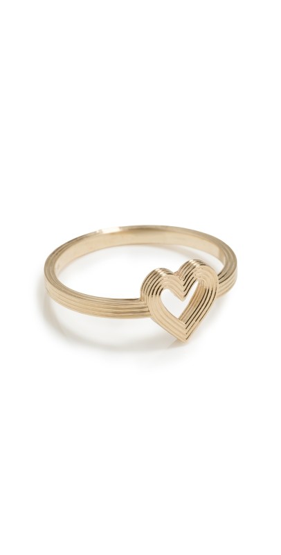 Sydney Evan 14k Open Heart Ring Yellow Gold