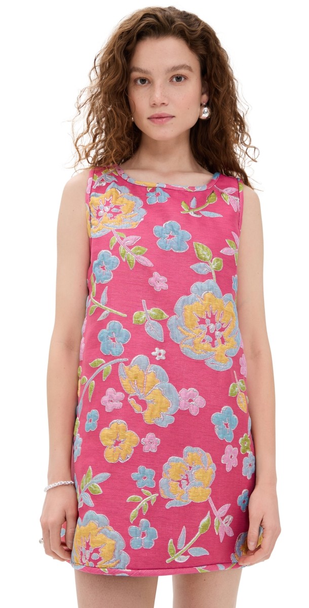 Arianne Elmy Jacquard Swing Swing Tank Dress Pink