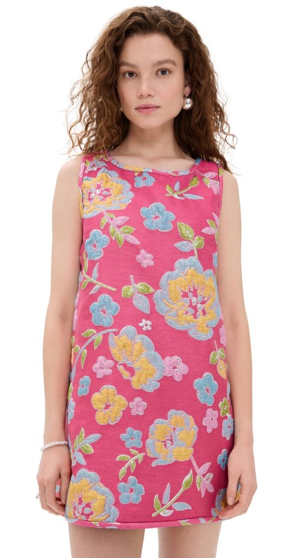 Arianne Elmy Jacquard Swing Swing Tank Dress Pink