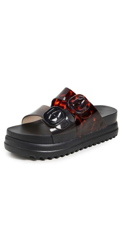 Melissa Cozy Platform Jelly Sandals Black/Tortoiseshell