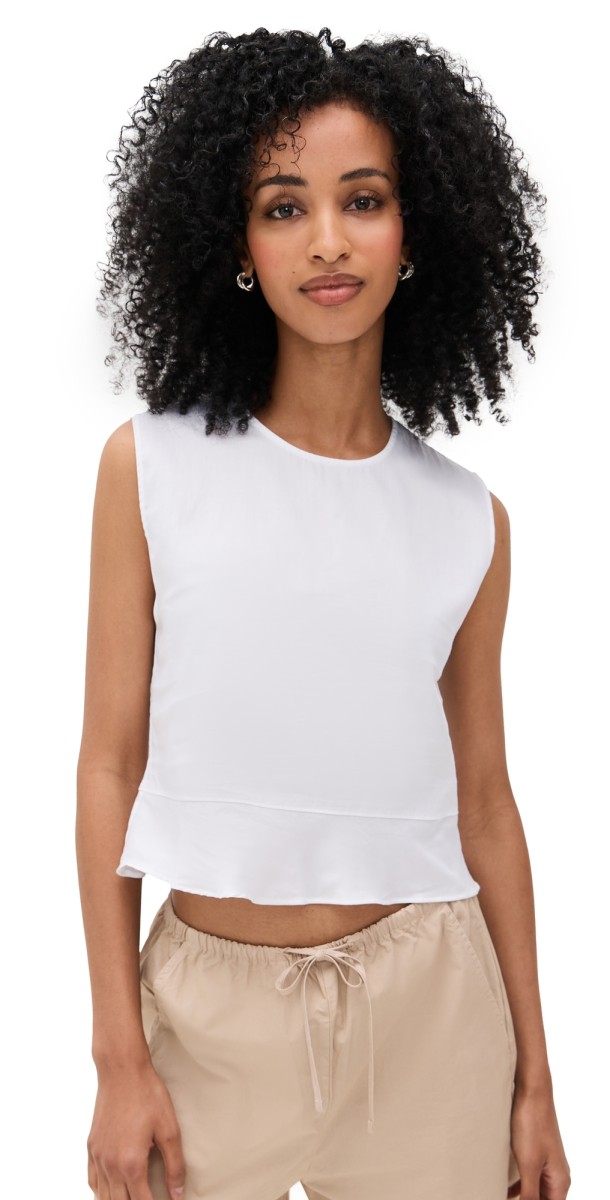Leset Yoko Peplum Top White