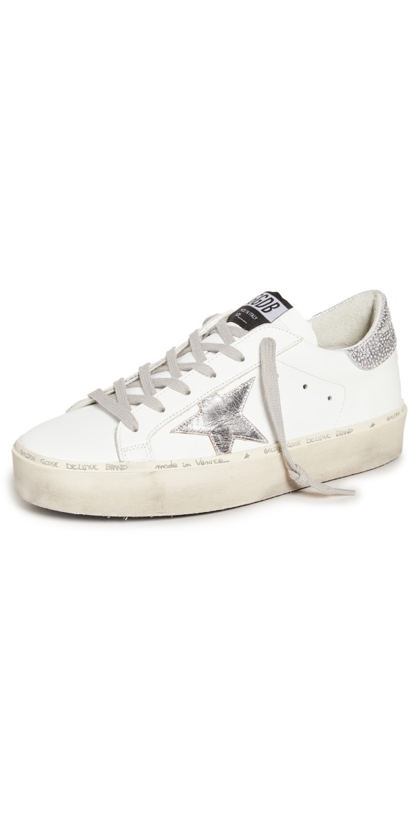 Golden Goose Hi Star Platform Sneakers White/Silver