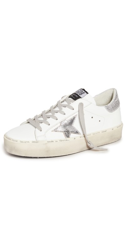 Golden Goose Hi Star Platform Sneakers White/Silver