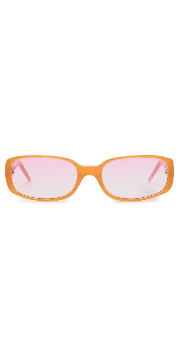 Casablanca Oval Stripe Acetate Sunglasses Orange/Pink
