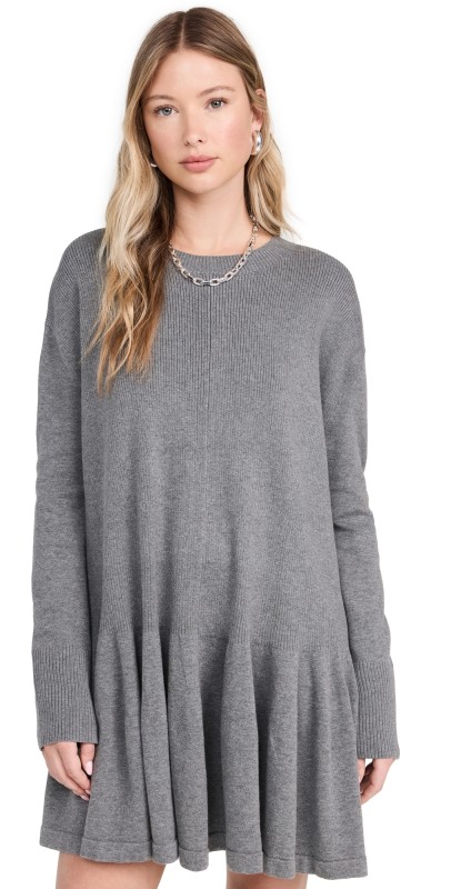 Free People Time On My Side Mini Dress Dark Heather