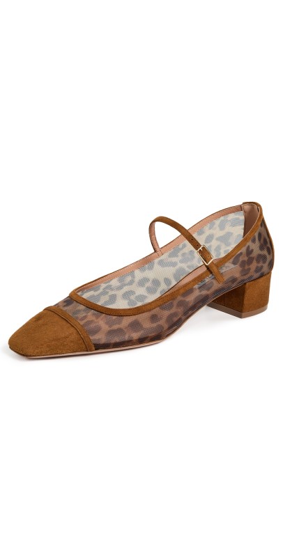 Aquazzura Mayor Mesh Pumps 35mm Natural/Cognac