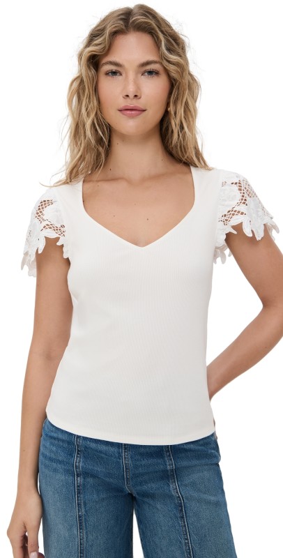 Generation Love Kika Lace Combo Top White