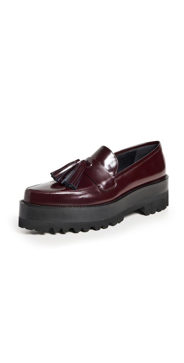 Victoria Beckham Tassle Loafers Dark Red