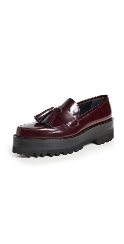 Victoria Beckham Tassle Loafers Dark Red