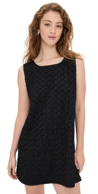 Arianne Elmy Smocked Swing Swing Tank Dress Black