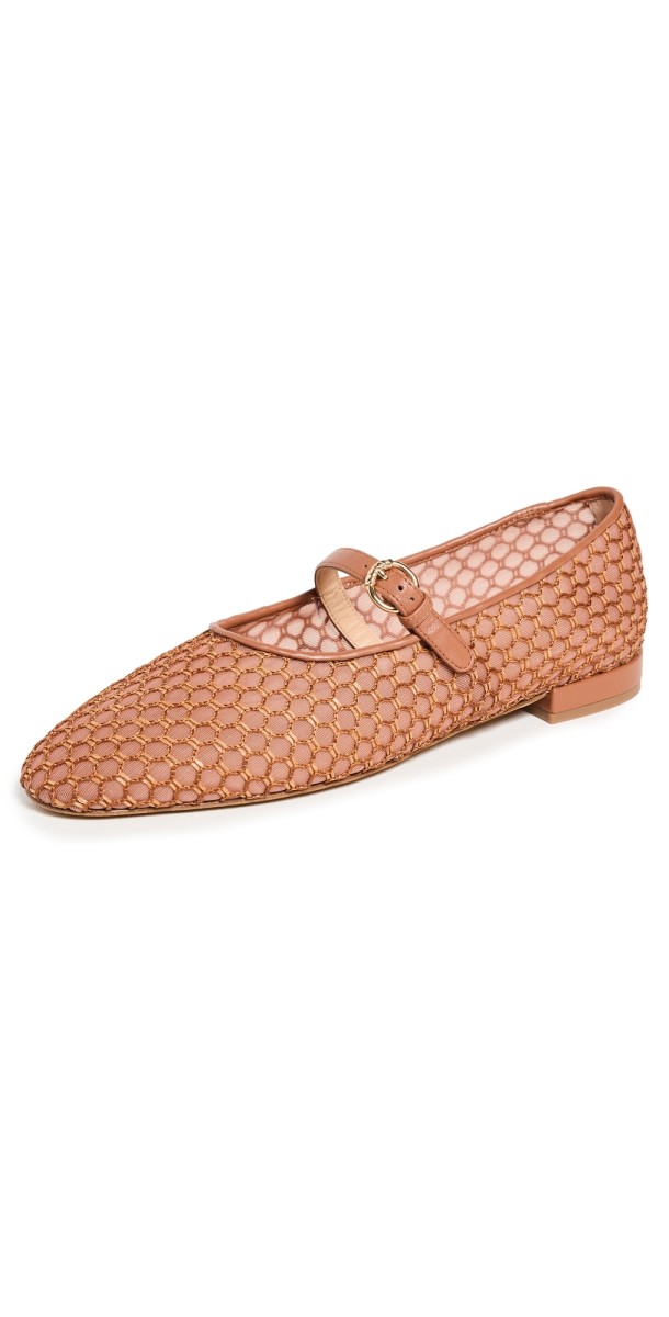 Ulla Johnson Isobel Mesh Ballet Flats Rust/Copper