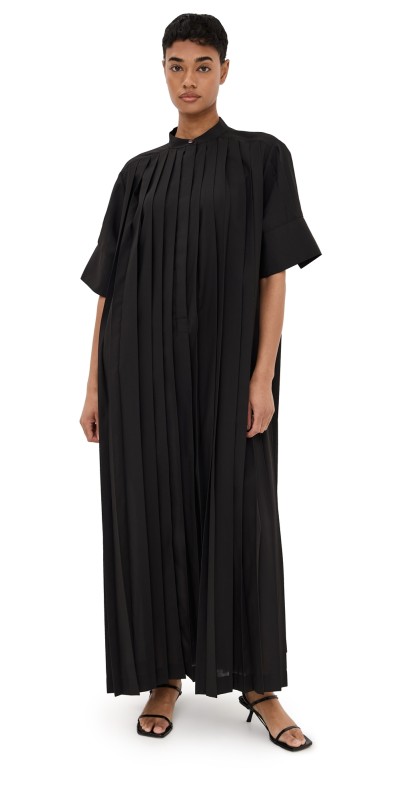 Róhe Harmonica Plisse Dress Black