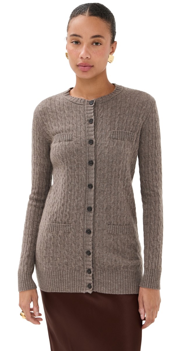 LISA YANG Inda Cashmere Cardigan Truffle