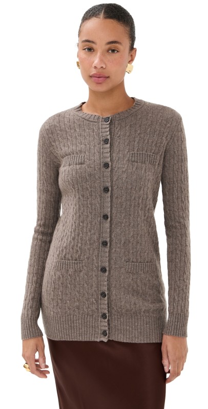 LISA YANG Inda Cashmere Cardigan Truffle