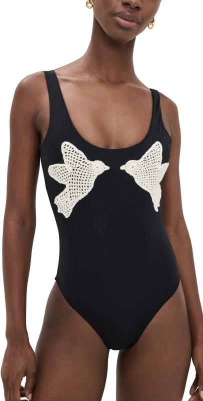 Sea Sally Crochet One Piece Black