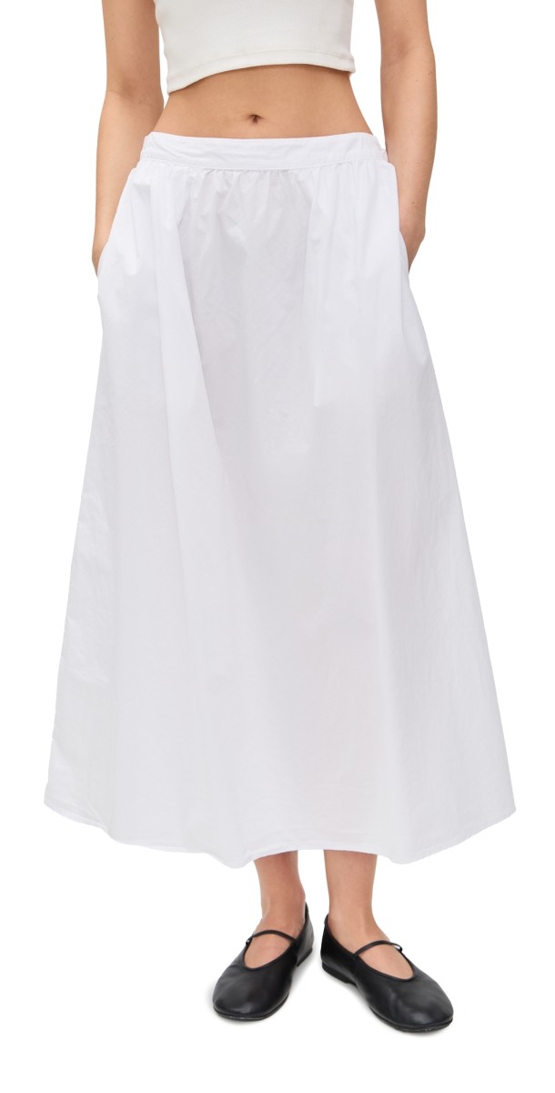 Velvet Bella Poplin Skirt White