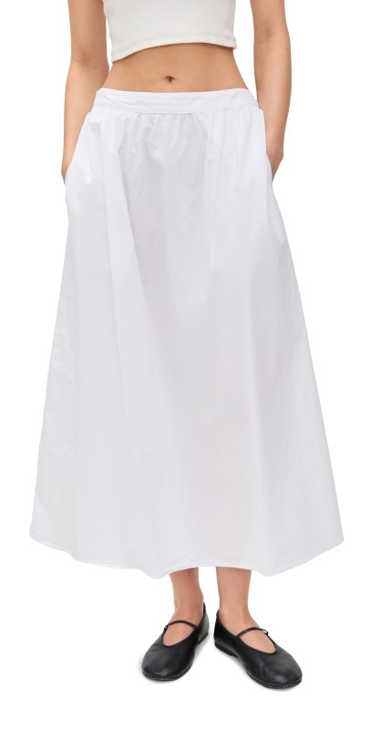 Velvet Bella Poplin Skirt White