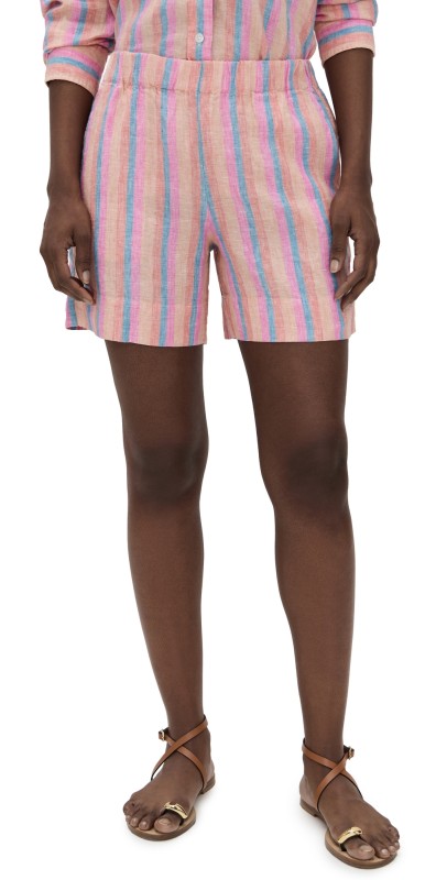 Faherty Laguna Linen Bayview Shorts Cabana Multi Stripe