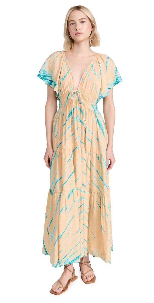Young Fabulous & Broke Mara Dress Orange Cream Savannah Wash