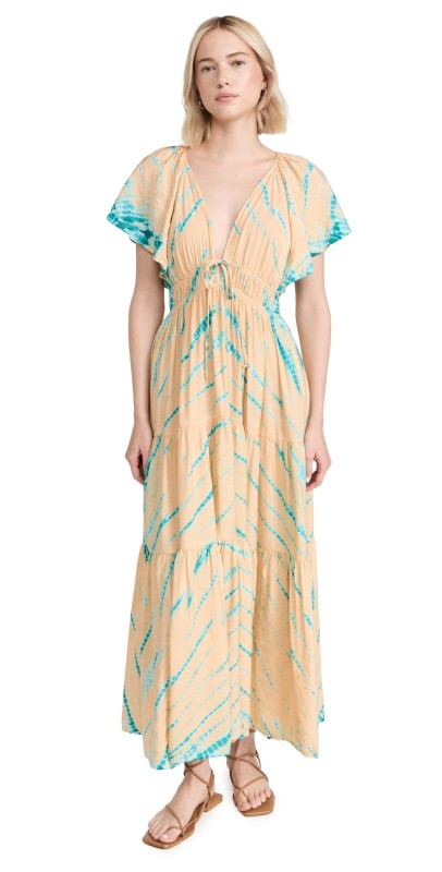 Young Fabulous & Broke Mara Dress Orange Cream Savannah Wash