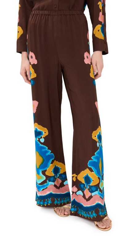 Figue Devon Pants Inkblot Ikat Espresso Brown