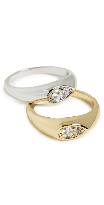 Luv Aj The Two Tone Pear Stacker Set Gold/Silver