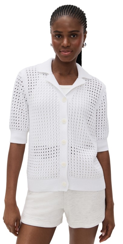 Varley Ellie Knit Shirt White