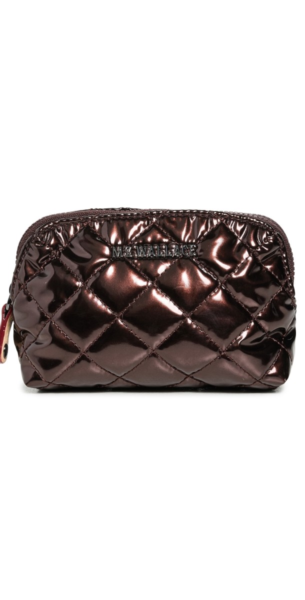 MZ Wallace Mini Double Zip Cosmetic Case Bordeaux Lacquer