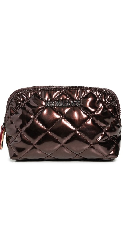 MZ Wallace Mini Double Zip Cosmetic Case Bordeaux Lacquer