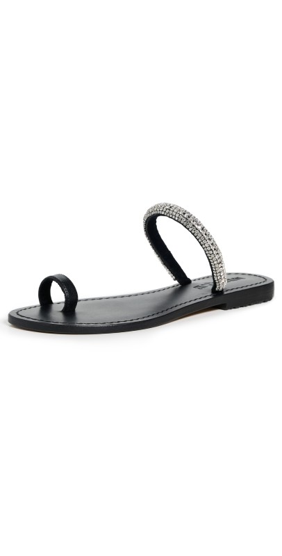 Mystique Embellished Toe Ring Sandals Black/Clear