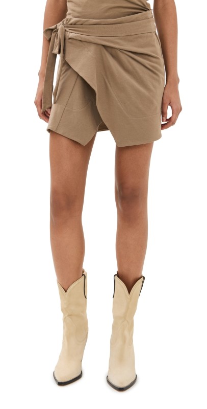 Isabel Marant Berenice Wrap Skirt Light Khaki