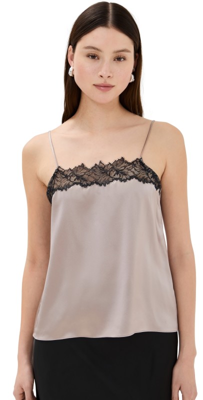 Sablyn Lace Trim Square Neck Cami Flax