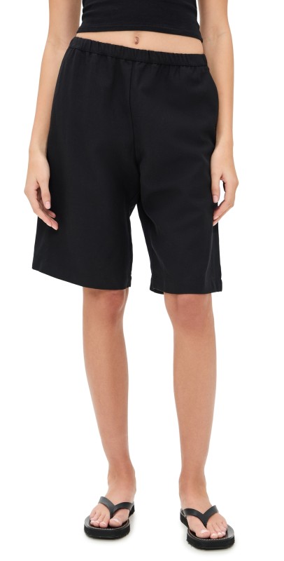 Enza Costa Twill Bermuda Shorts Black