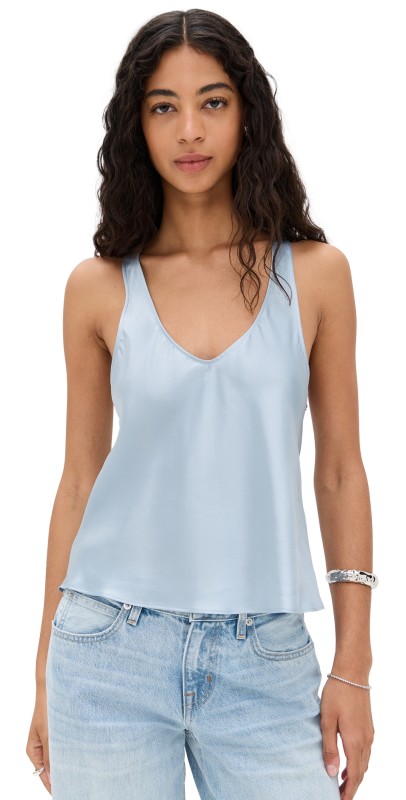 Enza Costa Silk Satin Tank Sky