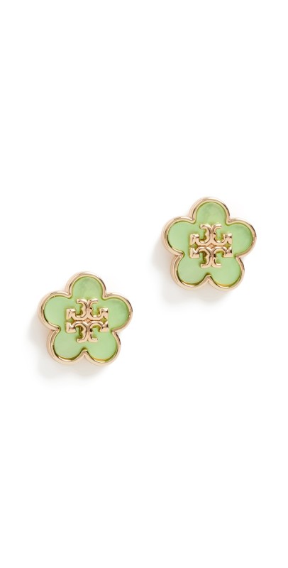 Tory Burch Kira Flower Stud Earrings Tory Gold/Gr