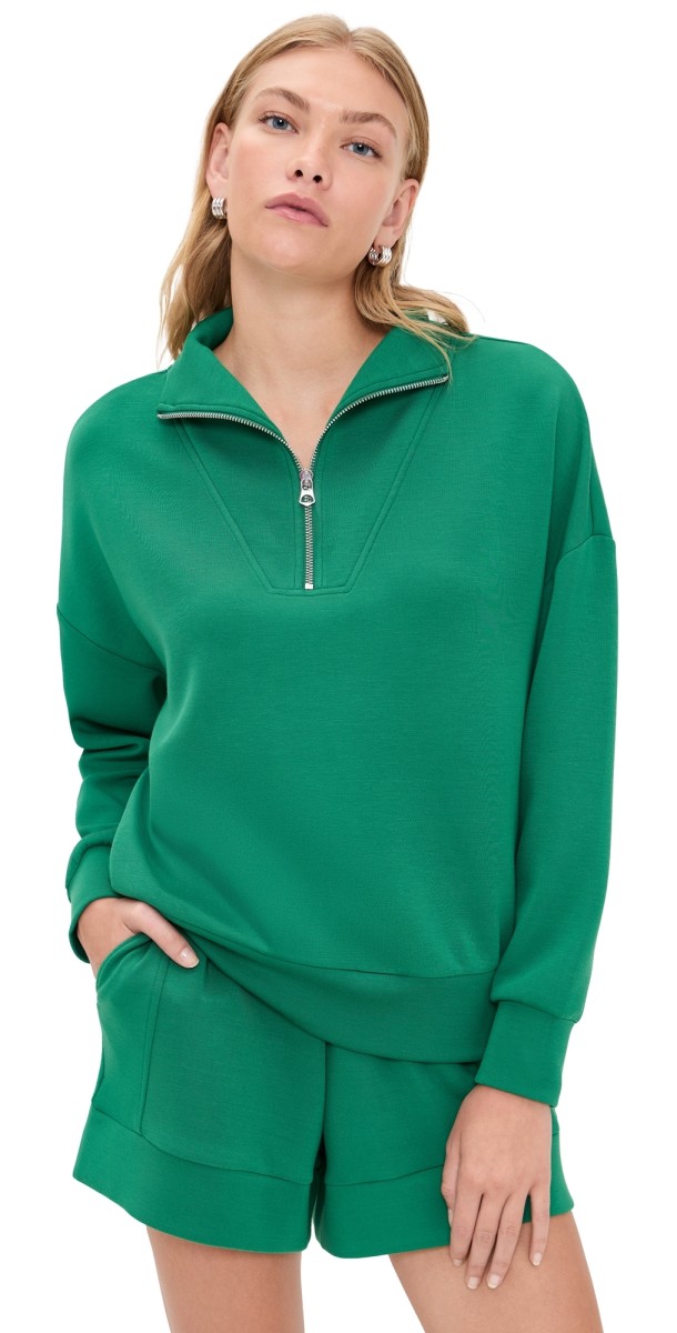 Varley Hawley Half Zip Sweatshirt Verdant Green