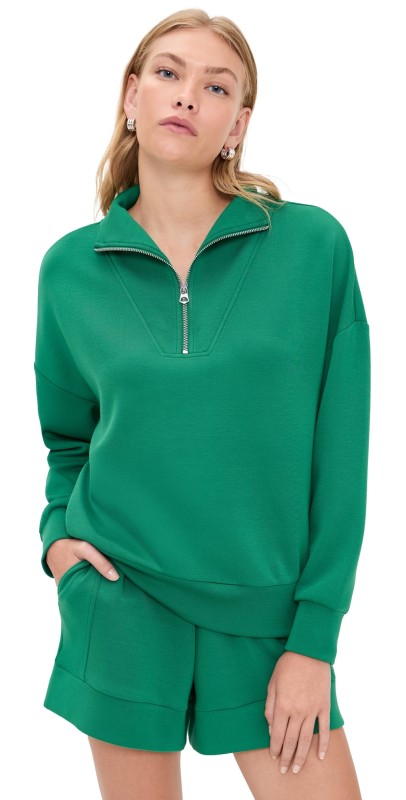 Varley Hawley Half Zip Sweatshirt Verdant Green
