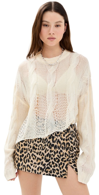 Ragged Priest Slip Knit Sweater Ecru