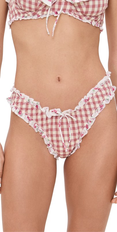 For Love & Lemons Georgia Thong Panties Red