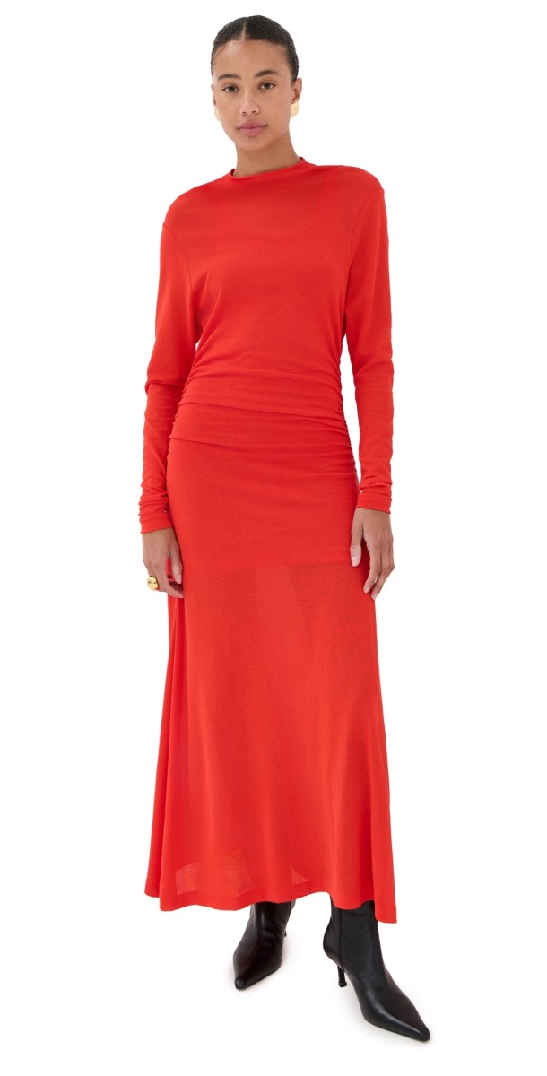 Bite Studios Stage Sheer Cotton Layered Dress Scarlet