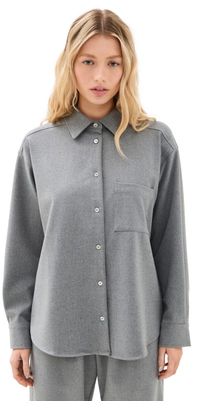DONNI. The Flannel Shirt Jacket Heather Grey