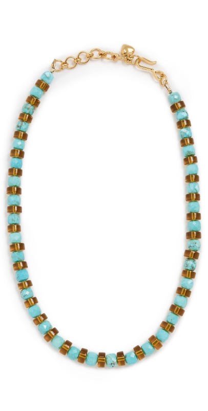 Brinker + Eliza Astrid Necklace Turquoise/Rootbeer