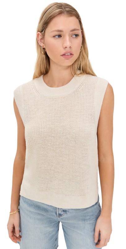 Faherty Miramar Linen Sweater Tank Summer Sand