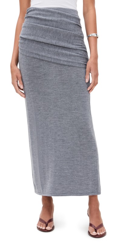 STAUD Wilma Skirt Heather Grey