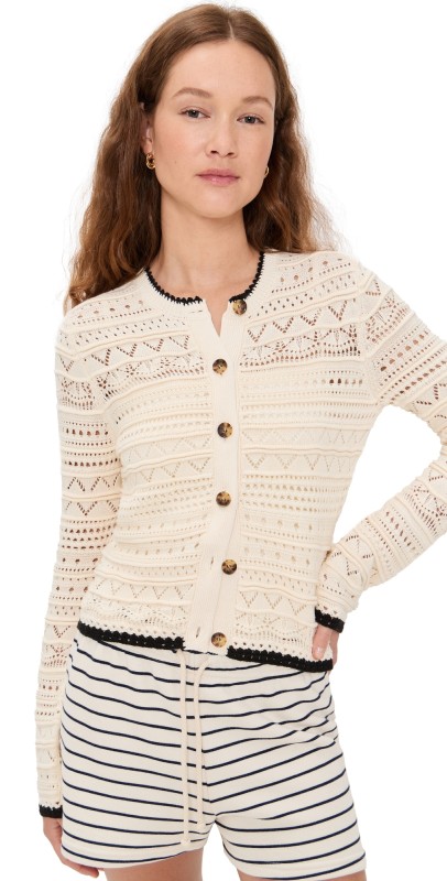La Ligne Mallory Cardigan Cream/Black